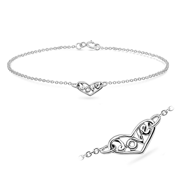 Heart and Love Silver Bracelet BRS-10